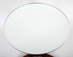 Pair of Round Mirror Top Tables Attributed to Jules Leleu