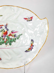 A Worcester Porcelain Lozenge Shape Dish Decorated with a Bird & Bugs