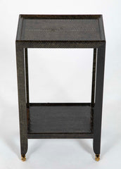 A Karl Springer Snakeskin Two Tier Side Table