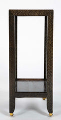 A Karl Springer Snakeskin Two Tier Side Table