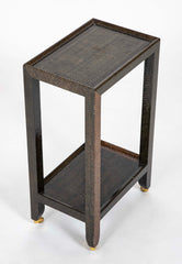 A Karl Springer Snakeskin Two Tier Side Table