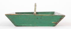 19th Century American Green Painted Pine Cutlery Tray