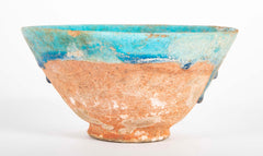 10th Century Near East Turquoise Glazed Conical Form Bowl