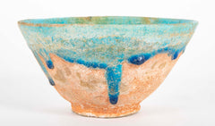 10th Century Near East Turquoise Glazed Conical Form Bowl