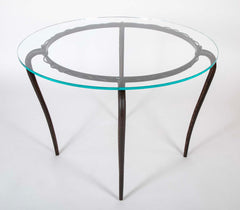 Rene Drouet ( 1899 – 1993 ) Round Glass Topped Table