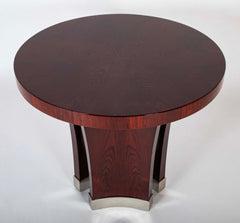 A Mid-Century French Dominique Circular Rosewood Table