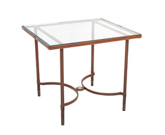 Leather Wrapped Games Table Attributed to Jacques Adnet