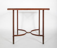 Leather Wrapped Games Table Attributed to Jacques Adnet