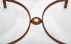 Leather Wrapped Games Table Attributed to Jacques Adnet