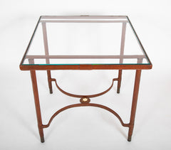 Leather Wrapped Games Table Attributed to Jacques Adnet