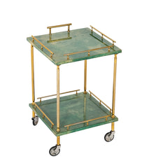 Mid-Century Aldo Tura Goatskin Covered "Carrello-Bar" or Rolling Cart