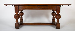 Danish Baroque Oak and Pine Table with Elaborate Formed Carved Legs