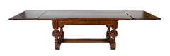 Danish Baroque Oak and Pine Table with Elaborate Formed Carved Legs