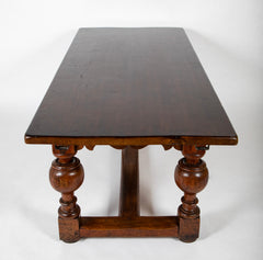 Danish Baroque Oak and Pine Table with Elaborate Formed Carved Legs