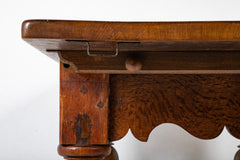 Danish Baroque Oak and Pine Table with Elaborate Formed Carved Legs