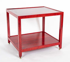 Karl Springer Red & Black Cobra Skin Table