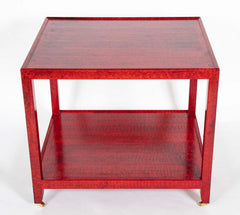 Karl Springer Red & Black Cobra Skin Table