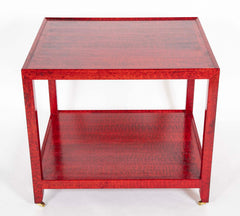 Karl Springer Red & Black Cobra Skin Table