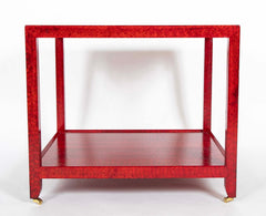 Karl Springer Red & Black Cobra Skin Table