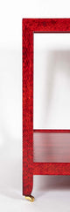 Karl Springer Red & Black Cobra Skin Table