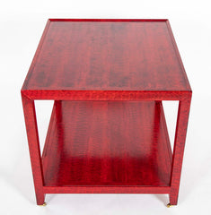 Karl Springer Red & Black Cobra Skin Table