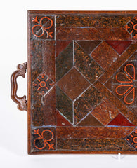 Geometrically Inlaid Wooden Serving Tray