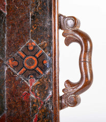 Geometrically Inlaid Wooden Serving Tray