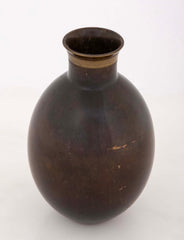 Just Andersen Ovoid Shape Patinated Bronze Vase   Design B2056