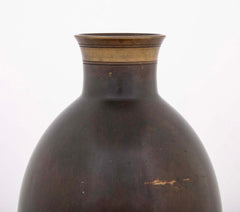 Just Andersen Ovoid Shape Patinated Bronze Vase   Design B2056