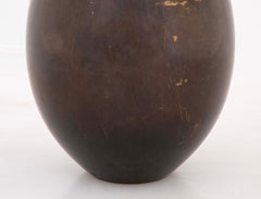 Just Andersen Ovoid Shape Patinated Bronze Vase   Design B2056