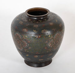 Late 19th Century Southeast Asian Cloisonne Urn in Bronze