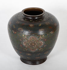 Late 19th Century Southeast Asian Cloisonne Urn in Bronze