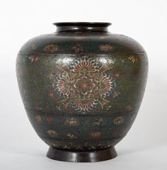 Late 19th Century Southeast Asian Cloisonne Urn in Bronze