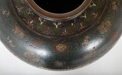 Late 19th Century Southeast Asian Cloisonne Urn in Bronze