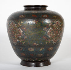 Late 19th Century Southeast Asian Cloisonne Urn in Bronze