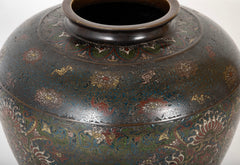 Late 19th Century Southeast Asian Cloisonne Urn in Bronze