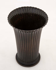 Just Andersen Fluted "Disko" Metal Vase with Vertical Ribbing