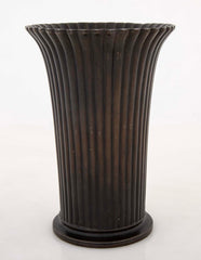 Just Andersen Fluted "Disko" Metal Vase with Vertical Ribbing