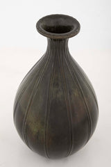 Just Andersen Teardrop Form "Disko" Metal Fluted Vase