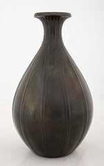 Just Andersen Teardrop Form "Disko" Metal Fluted Vase