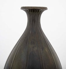 Just Andersen Teardrop Form "Disko" Metal Fluted Vase