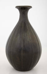 Just Andersen Teardrop Form "Disko" Metal Fluted Vase