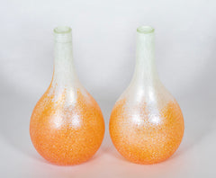 Pair of Scandinavian Orange Vases