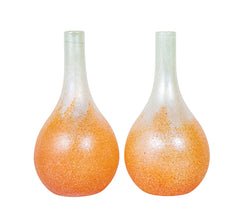 Pair of Scandinavian Orange Vases