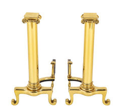 A Set of Early 20th Century Brass Andirons