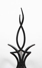 Pair of Black Wrought Iron Andirons by Raymond Subes