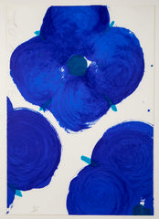 Donald Sultan Blue on White "Wallflowers" Silkscreen