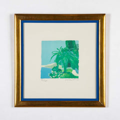 "Palm Trees by The Sea" Color Lithograph by Roger Muhl