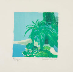 "Palm Trees by The Sea" Color Lithograph by Roger Muhl