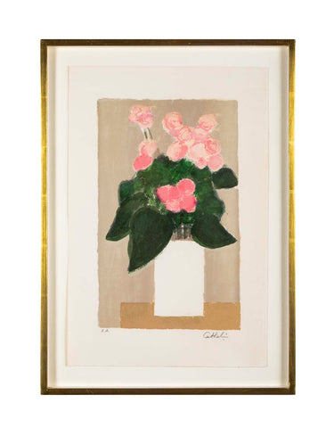 "Still Life with Bouquet" Lithograph in Colors by Bernard Cathelin